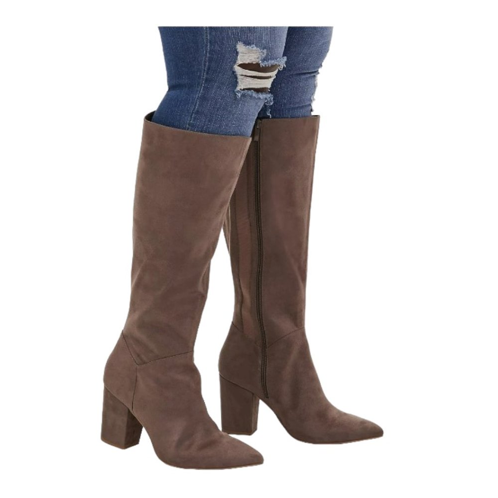 torrid Brown Suede Knee-High Heeled Boots